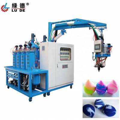 LD-306 Four colors Polyurethane Beauty Blender Sponge low pressure PU injection molding machine